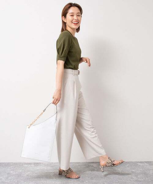 NOLLEY’S Sophi(ノーリーズソフィ)の「《手洗い可能》パワショル半袖プルオーバーニット(ニット/セーター・レディース・ダークネイビー/ピンク/サックスブルー/オフホワイト/オリーブ・38)」の21枚目の写真