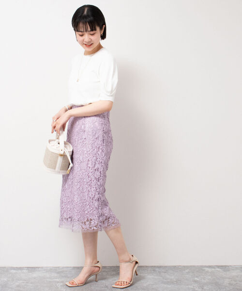 NOLLEY’S Sophi(ノーリーズソフィ)の「《手洗い可能》パワショル半袖プルオーバーニット(ニット/セーター・レディース・ダークネイビー/ピンク/サックスブルー/オフホワイト/オリーブ・38)」の7枚目の写真