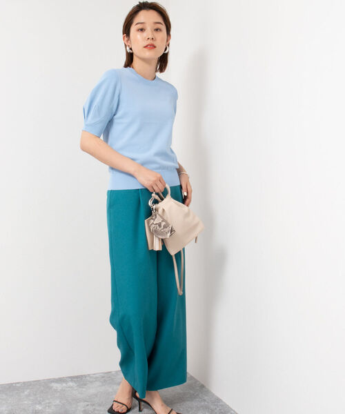 NOLLEY’S Sophi(ノーリーズソフィ)の「《手洗い可能》パワショル半袖プルオーバーニット(ニット/セーター・レディース・ダークネイビー/ピンク/サックスブルー/オフホワイト/オリーブ・38)」の18枚目の写真