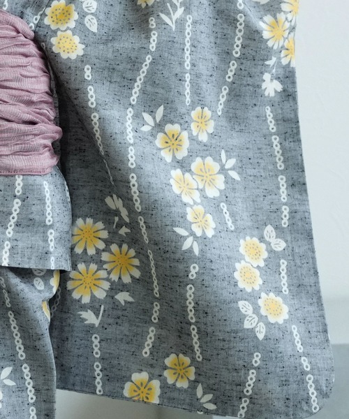 utatane（ウタタネ）の「キッズ浴衣3点セット 女の子 utatane×注染工房 kids 日本製注染（浴衣・キッズ・グレー・110cm/100cm/120cm/130cm）」の7枚目の写真