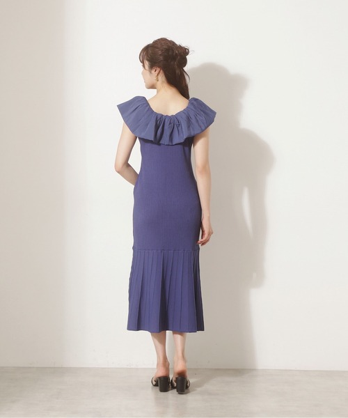 PROPORTION BODY DRESSING（プロポーションボディドレッシング）の「シアーラッフルマーメイドニットワンピース / 1212240601（ワンピース・レディース・ブラック/ブルー系その他/ピンク系その他・SMALL/MEDIUM）」の9枚目の写真