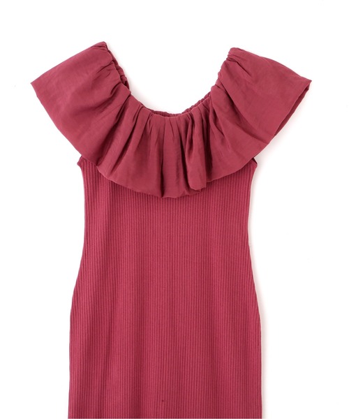 プロポーションボディドレッシング シアーラッフルマーメイドニットワンピース PROPORTION BODY DRESSING（プロポーションボディドレッシング