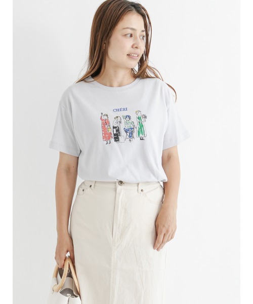 Lugnoncure（ルノンキュール）の「らくがきプリントTシャツ（Tシャツ/カットソー・レディース・グレー/オフホワイト/ラベンダー・ﾌﾘ-）」の3枚目の写真