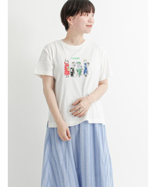 Lugnoncure（ルノンキュール）の「らくがきプリントTシャツ（Tシャツ/カットソー・レディース・グレー/オフホワイト/ラベンダー・ﾌﾘ-）」の2枚目の写真