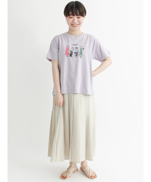 Lugnoncure（ルノンキュール）の「らくがきプリントTシャツ（Tシャツ/カットソー・レディース・グレー/オフホワイト/ラベンダー・ﾌﾘ-）」の6枚目の写真