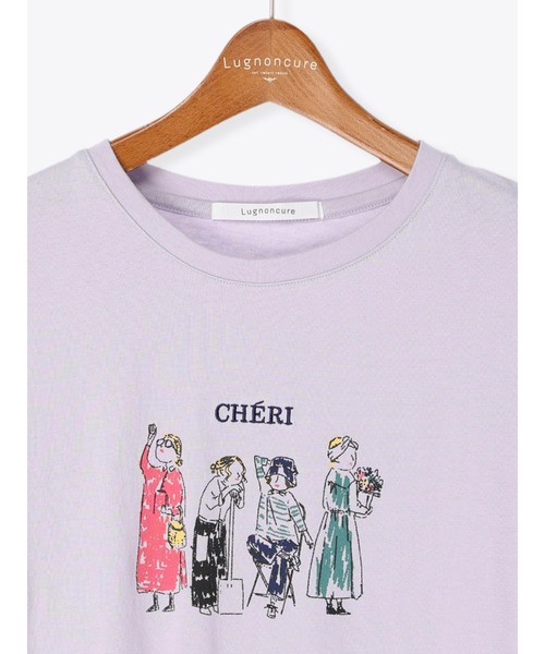 Lugnoncure（ルノンキュール）の「らくがきプリントTシャツ（Tシャツ/カットソー・レディース・グレー/オフホワイト/ラベンダー・ﾌﾘ-）」の8枚目の写真