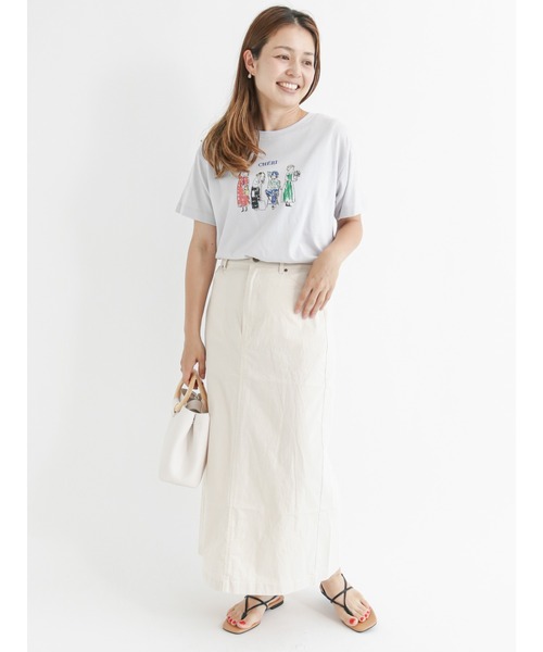 Lugnoncure（ルノンキュール）の「らくがきプリントTシャツ（Tシャツ/カットソー・レディース・グレー/オフホワイト/ラベンダー・ﾌﾘ-）」の14枚目の写真