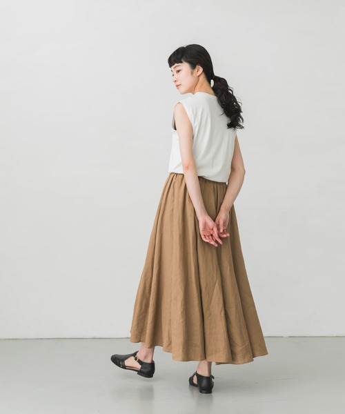 かぐれ（カグレ）の「リネンギャザーフレアスカート（スカート