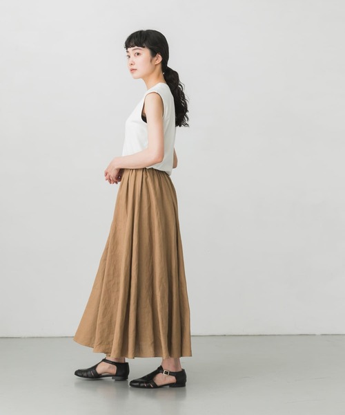 かぐれ（カグレ）の「リネンギャザーフレアスカート（スカート