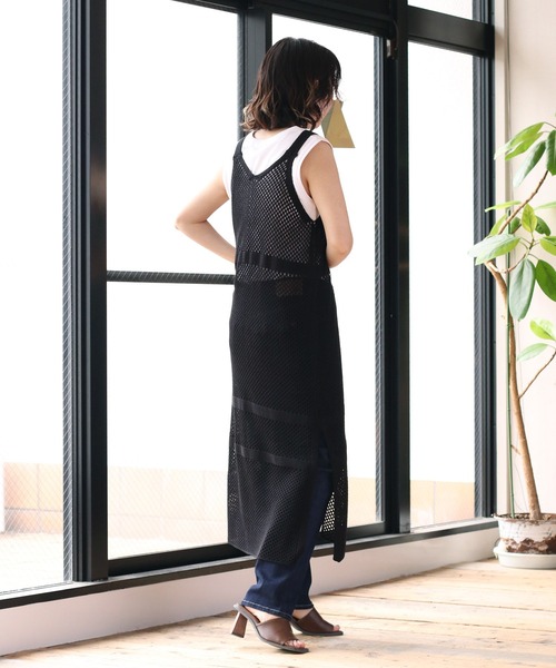 cepo（セポ）の「メッシュニットキャミワンピース　２ＷＡＹ（ワンピース・レディース・ブラック/オフホワイト・M）」の7枚目の写真