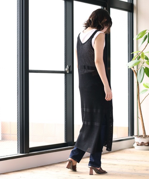 cepo（セポ）の「メッシュニットキャミワンピース　２ＷＡＹ（ワンピース・レディース・ブラック/オフホワイト・M）」の8枚目の写真