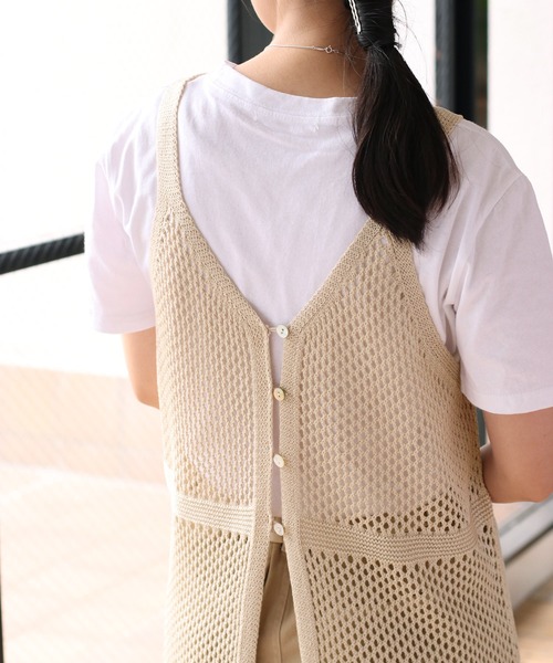 cepo（セポ）の「メッシュニットキャミワンピース　２ＷＡＹ（ワンピース・レディース・ブラック/オフホワイト・M）」の17枚目の写真