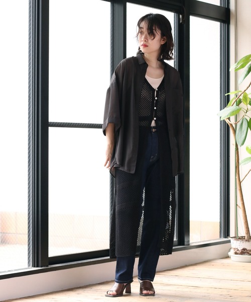 cepo（セポ）の「メッシュニットキャミワンピース　２ＷＡＹ（ワンピース・レディース・ブラック/オフホワイト・M）」の10枚目の写真