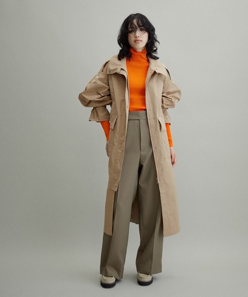 ADAM ET ROPE'(アダムエロペ)の「【WEB限定(一部店舗展開あり)】トップボリュームスタンドカラーコート(その他アウター・レディース・ブラック/ベージュ/オリーブ・FREE)」の6枚目の写真