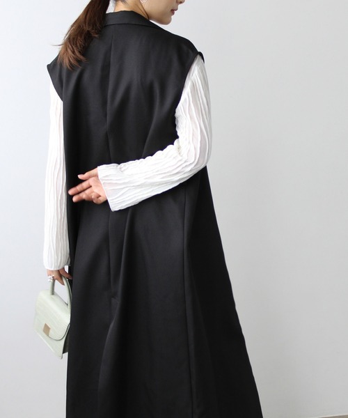 GeeRA(ジーラ)の「シアー素材クリンクルカットソー(Tシャツ/カットソー・レディース・アイボリー/ブラウン・X-LARGE/MEDIUM/LARGE)」の9枚目の写真