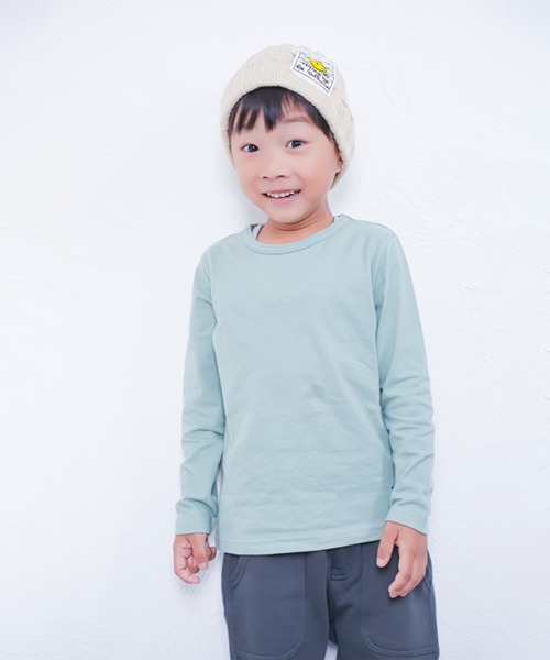 ZERO standerd（ゼロスタンダード）の「ZERO Standard/ゼロスタンダード ロングTシャツ（Tシャツ/カットソー・キッズ・チャコールグレー/ブラック/オフホワイト/カーキ/グリーン/アイボリー・110cm/150cm/120cm/130cm/160cm/140cm）」の11枚目の写真