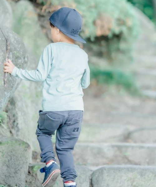 ZERO standerd（ゼロスタンダード）の「ZERO Standard/ゼロスタンダード ロングTシャツ（Tシャツ/カットソー・キッズ・チャコールグレー/ブラック/オフホワイト/カーキ/グリーン/アイボリー・110cm/150cm/120cm/130cm/160cm/140cm）」の14枚目の写真