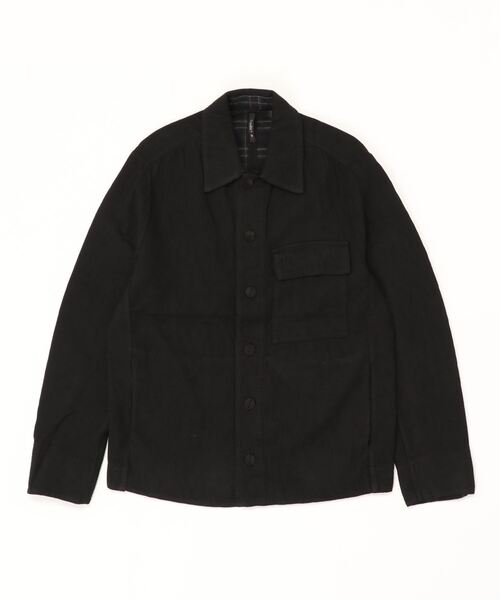 TRANSIT(トランジット)の「TRANSIT/トランジット/裏地チェックシャツジャケット(シャツ/ブラウス・メンズ・ブラック・M/L)」の6枚目の写真