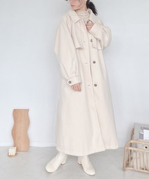 AS KNOW AS plus | ♪2WAYアレンジ衿シングル ステンカラーオーバーロングコート　【2023AWアイテム】(ステンカラーコート)