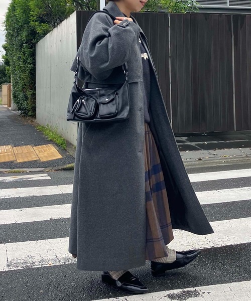 セール】♪2WAYアレンジ衿シングル ステンカラーオーバーロングコート