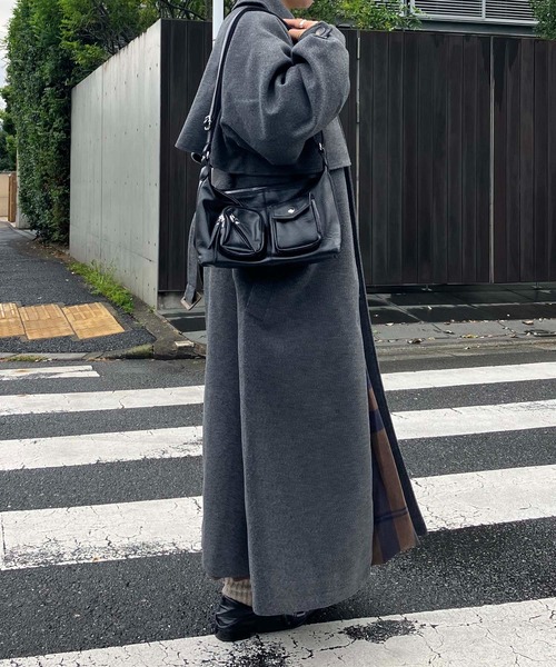 セール】♪2WAYアレンジ衿シングル ステンカラーオーバーロングコート