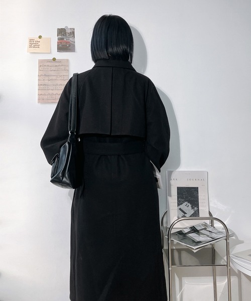 セール】♪2WAYアレンジ衿シングル ステンカラーオーバーロングコート