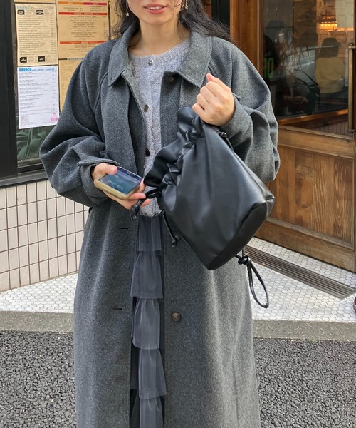 【セール】♪2WAYアレンジ衿シングル ステンカラーオーバーロングコート（ステンカラーコート）｜AS KNOW AS plus（アズノゥアズプラス）