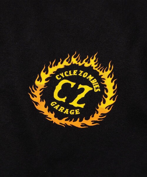 FREAK'S STORE(フリークスストア)の「CYCLE ZOMBIES/サイクルゾンビーズ FLAMEBOY Standard S/S(Tシャツ/カットソー・メンズ・ホワイト/ブラック・MEDIUM/LARGE/X-LARGE)」の5枚目の写真