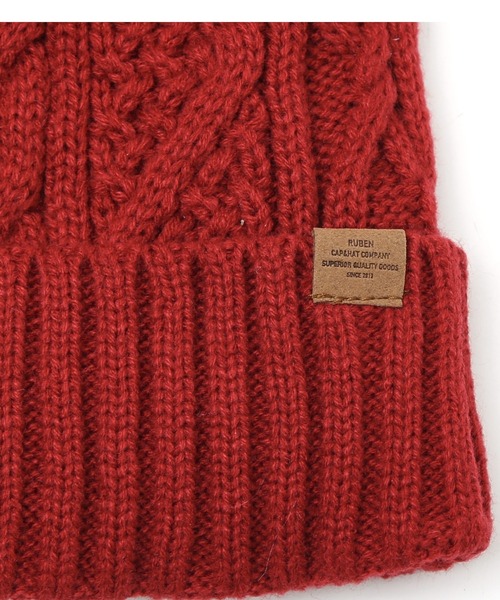 Ruben（ルーベン）の「【RUBEN/ルーベン】CABLE BORE WATCHCAP/ケーブル裏ボアフリースワッチキャップ（ニットキャップ/ビーニー・メンズ・ブラック/ベージュ/ネイビー/グレー/グリーン/オレンジ系その他/グレイッシュベージュ/ワイン・フリー）」の12枚目の写真