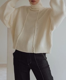 WILLFULLY | asymmetry rib turtle knit(ニット/セーター)