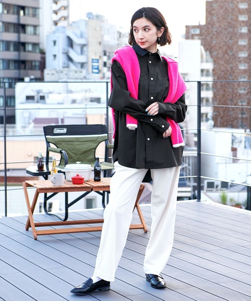 BARK MANHATTAN（バークマンハッタン）の「ビッグシルエットブロードL/Sレギュラーカラーシャツ（シャツ/ブラウス・メンズ・ブルー系/ブルー/ブラック/ホワイト/グレー系・M/L）」の10枚目の写真