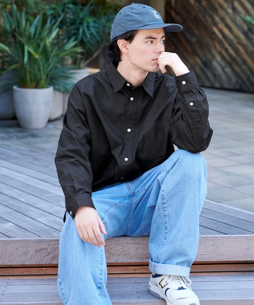 BARK MANHATTAN（バークマンハッタン）の「ビッグシルエットブロードL/Sレギュラーカラーシャツ（シャツ/ブラウス・メンズ・ブルー系/ブルー/ブラック/ホワイト/グレー系・M/L）」の14枚目の写真