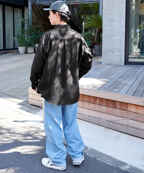 BARK MANHATTAN（バークマンハッタン）の「ビッグシルエットブロードL/Sレギュラーカラーシャツ（シャツ/ブラウス・メンズ・ブルー系/ブルー/ブラック/ホワイト/グレー系・M/L）」の17枚目の写真