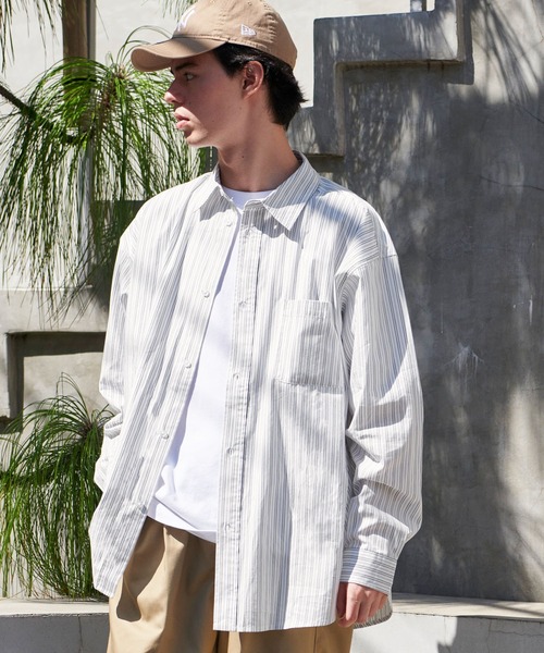 BARK MANHATTAN（バークマンハッタン）の「ビッグシルエットブロードL/Sレギュラーカラーシャツ（シャツ/ブラウス・メンズ・ブルー系/ブルー/ブラック/ホワイト/グレー系・M/L）」の20枚目の写真
