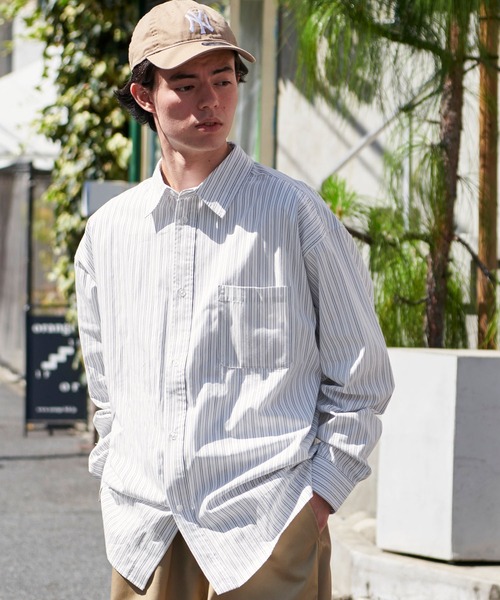 BARK MANHATTAN（バークマンハッタン）の「ビッグシルエットブロードL/Sレギュラーカラーシャツ（シャツ/ブラウス・メンズ・ブルー系/ブルー/ブラック/ホワイト/グレー系・M/L）」の21枚目の写真