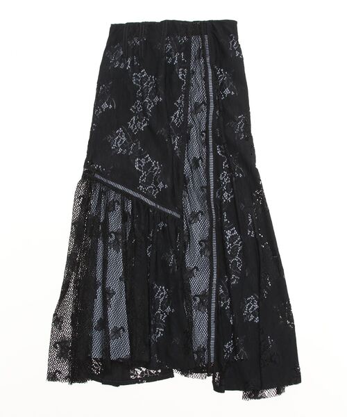 AULA AILA（アウラアイラ）の「AULA AILA/アウラアイラ/別注ＭＩＸレーススカート（スカート・レディース・ブラック・0/1）」の3枚目の写真