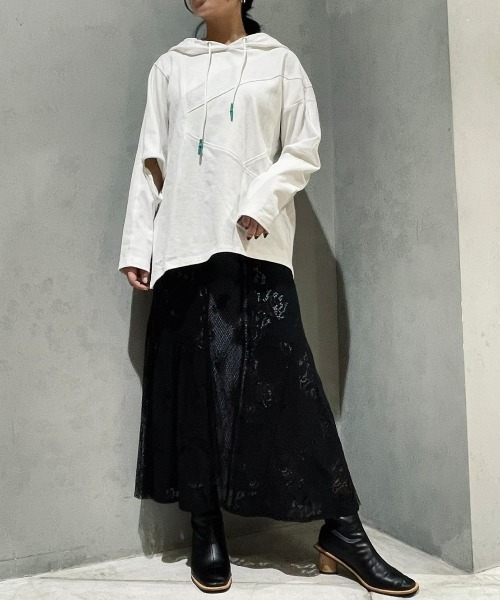 AULA AILA（アウラアイラ）の「AULA AILA/アウラアイラ/別注ＭＩＸレーススカート（スカート・レディース・ブラック・0/1）」の8枚目の写真