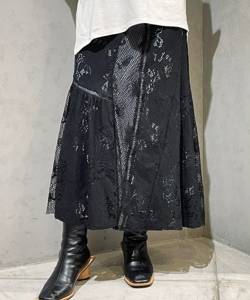 AULA AILA（アウラアイラ）の「AULA AILA/アウラアイラ/別注ＭＩＸレーススカート（スカート・レディース・ブラック・0/1）」の7枚目の写真