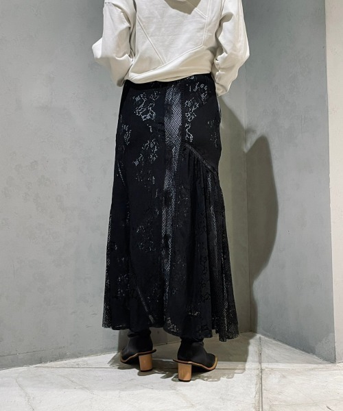AULA AILA（アウラアイラ）の「AULA AILA/アウラアイラ/別注ＭＩＸレーススカート（スカート・レディース・ブラック・0/1）」の6枚目の写真