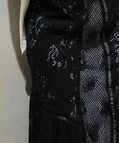 AULA AILA（アウラアイラ）の「AULA AILA/アウラアイラ/別注ＭＩＸレーススカート（スカート・レディース・ブラック・0/1）」の4枚目の写真