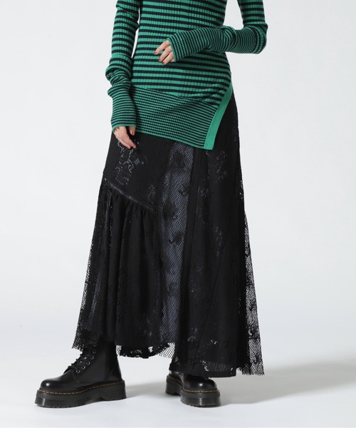 AULA AILA（アウラアイラ）の「AULA AILA/アウラアイラ/別注ＭＩＸレーススカート（スカート・レディース・ブラック・0/1）」の12枚目の写真