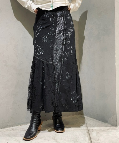 AULA AILA（アウラアイラ）の「AULA AILA/アウラアイラ/別注ＭＩＸレーススカート（スカート・レディース・ブラック・0/1）」の17枚目の写真