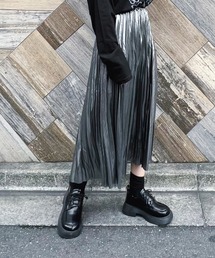 Figments | メタリックプリーツロングスカート(スカート)