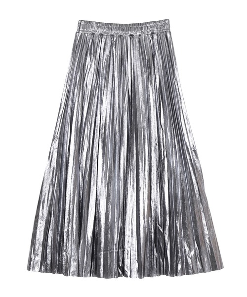 Figments（フィグメンツ）の「メタリックプリーツロングスカート（スカート・レディース・ブラック/シルバー・FREE）」の9枚目の写真
