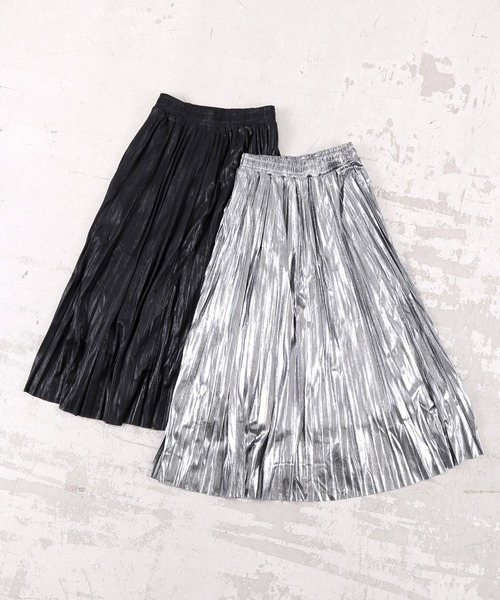 Figments（フィグメンツ）の「メタリックプリーツロングスカート（スカート・レディース・ブラック/シルバー・FREE）」の10枚目の写真