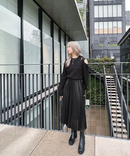 Figments（フィグメンツ）の「メタリックプリーツロングスカート（スカート・レディース・ブラック/シルバー・FREE）」の5枚目の写真