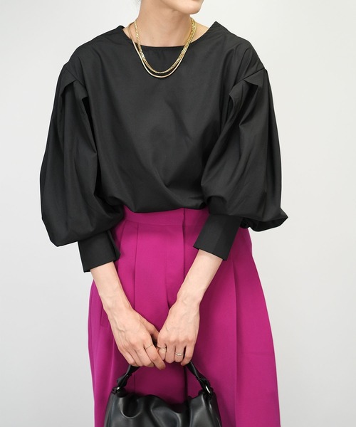 ANDJ(アンドジェイ)の「【2022/AW】2WAYボリューム袖ブラウス(シャツ/ブラウス・レディース・ブラック/ホワイト/ベージュ系その他・M)」の17枚目の写真