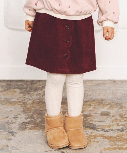 apres les cours(アプレレクール)の「スカラップスカート(スカート・キッズ・エンジ/ベージュ/インディゴブルー・120/100/130/80/110/90)」の1枚目の写真