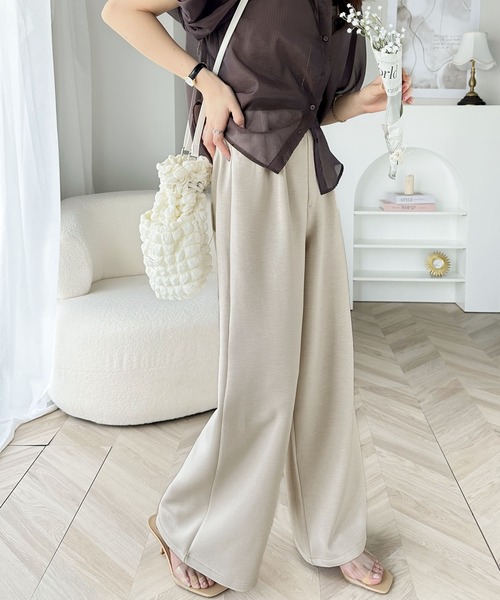 セール】《JaVaジャバ コラボ》ダンボールニットタックワイドパンツ