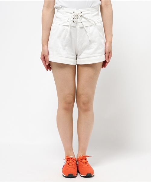 WEGO(ウィゴー)の「WEGO/レースアップショートパンツ(その他パンツ・レディース・ホワイト/インディゴブルー/ライトインディゴブルー・FREE)」の4枚目の写真